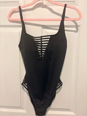 La Blanca Black Strappy One-Piece Swimsuit